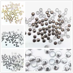 Borchie rotonde in metallo 7MM cristalli con retro piatto indumento Punk Metal Spike Beads strass Hotfix per forniture per la produzione di abbigliamento