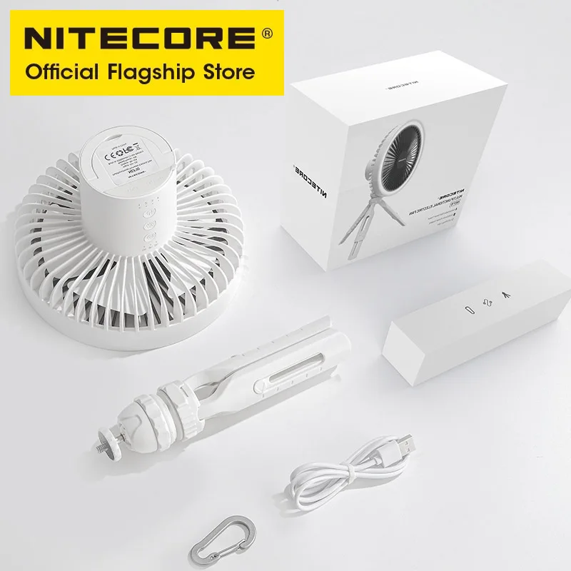 NITECORE NEF10 3 في 1 التخييم الكهربائية مروحة USB-C قابلة للشحن مراوح السقف 10000mAh قوة البنك LED حلقة ضوء قابل للتعديل ترايبود