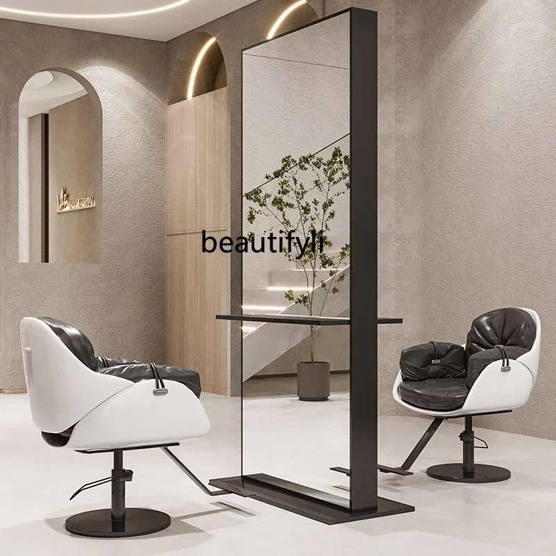 06Barber Shop Mirror Floor Simple Hot Dyeing Haircut Beauty Mirror