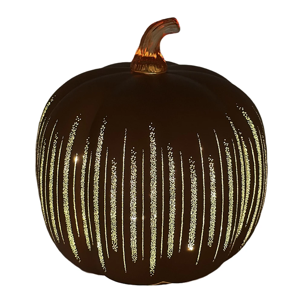 وميض ضوء القرع مع الموقت الموقت مضاءة تألق النجوم ليلة الزجاج اليقطين للمنزل غرفة نوم الحمام المدخل