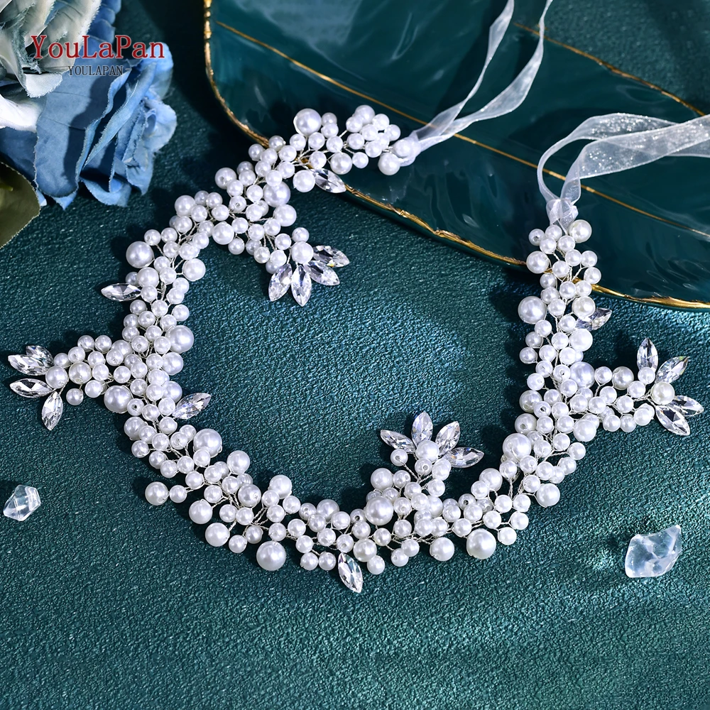 YouLaPan Perle Hochzeit Haarband Strass Tiaras Braut Haar Schmuck Zubehör Mode Frauen Bankett Haar Ornament HP186