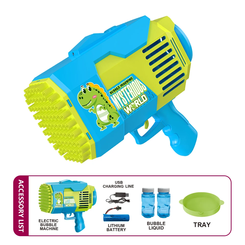 Máquina elétrica de bolhas de 73 buracos, feliz tempo de jogo ao ar livre, experimente um riqueza festa de bolhas, um presente para crianças (sem líquido de bolhas)