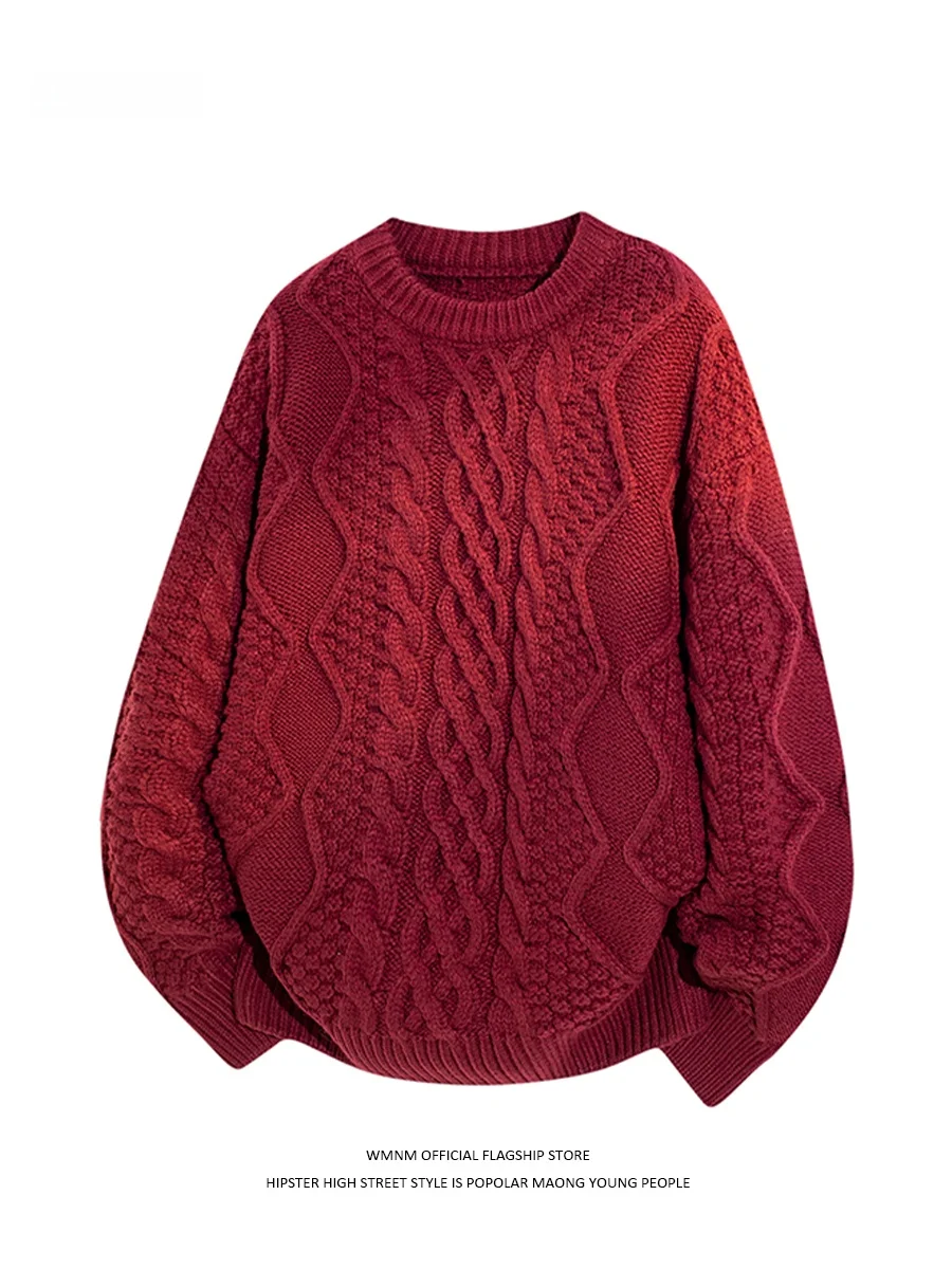 

Красный мужской вязаный свитер Ne Thiened на все сезоны, теплый зимний повседневный свитер с длинным рукавом, модная внутренняя одежда