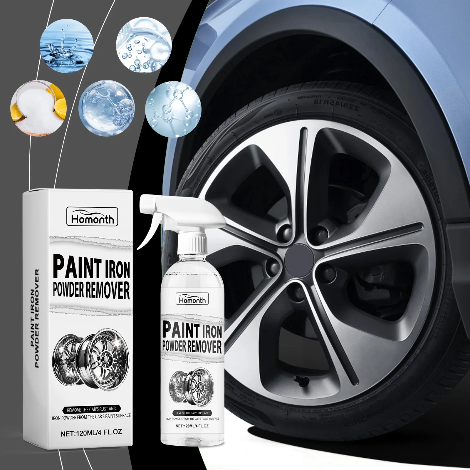 

Car wheel hub rust removal cleaner Paint surface rust cleaning stain removal daily maintenance brightening cleaner