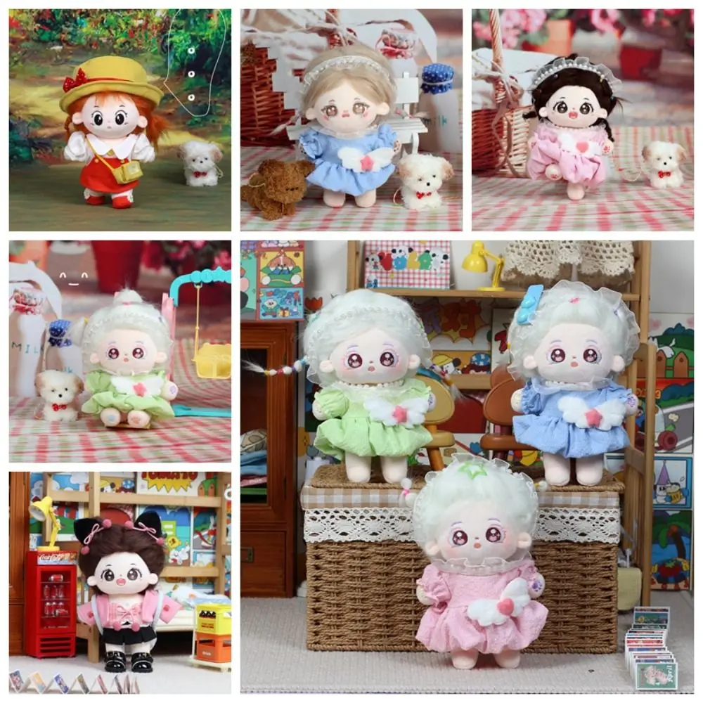 Plush Toys Clothes Lolita Lolita Dress Up Clothing Skirt Jk Mini Casual Suit Socks Set Outfit Cute Cotton Doll Dress 20cm Cotton