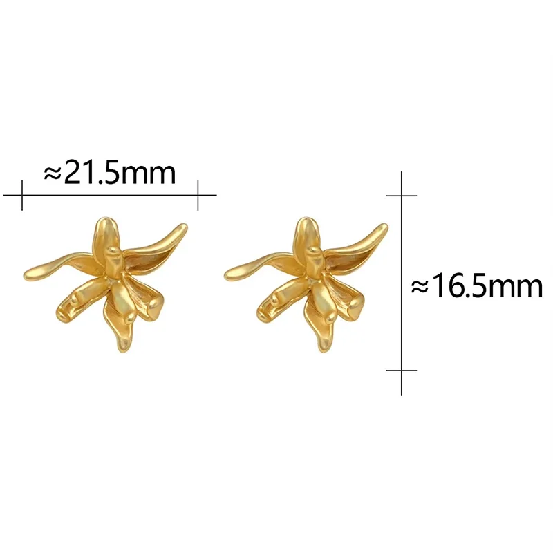 925 Sterling Silver Matte Flower Vintage Stud Earrings for Women Fashion Jewelry Minimalist Plant Accessories