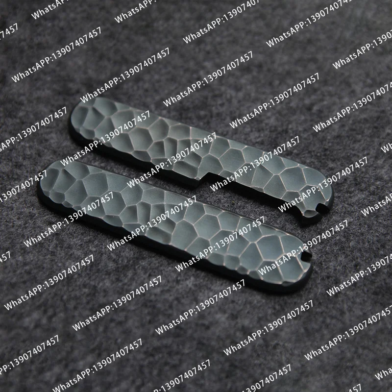 1 Pair Red Copper Material Knife Handle Patches Scale for 91MM Victorinox Swiss Army Knives Stone Stria Pattern DIY Make Parts