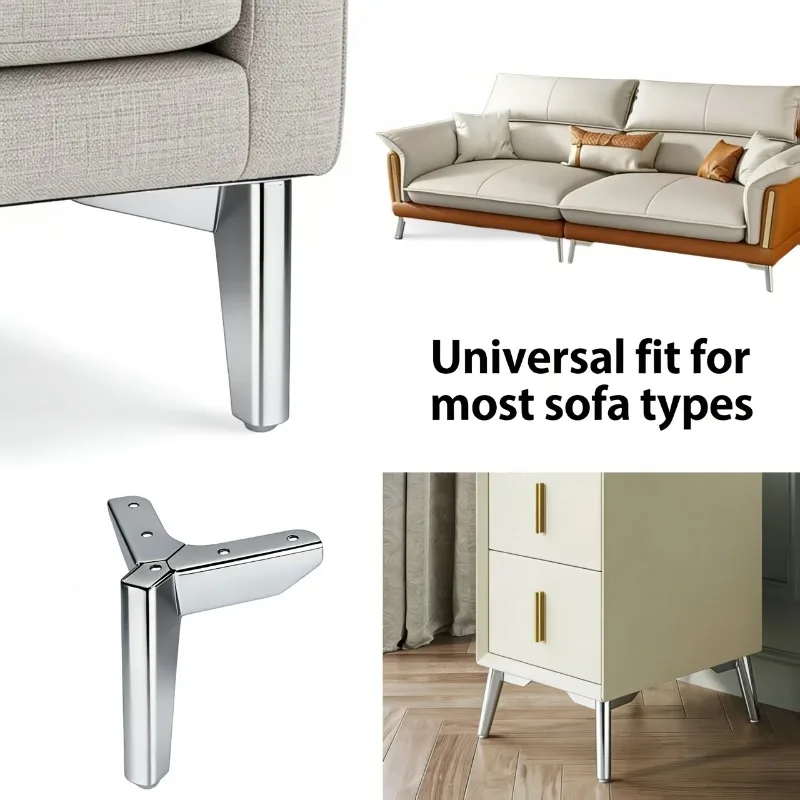 4Pcs 15cm Light Luxury Metal Furniture Legs Feet Bed Cabinet Desk Coffee Table Foot Replacement Support Legs Hardware