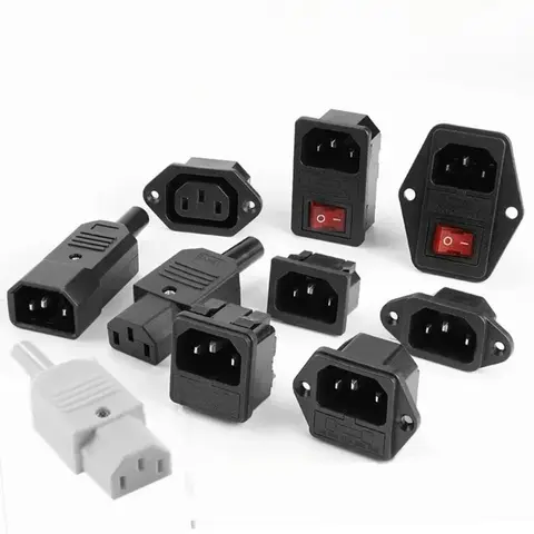 10A 250V CE IEC320 C13 C14 재배선 가능 전원 패널 소켓 PDU UPS 배선 플러그가 있는 전기 배터리 콘센트 도킹 콘센트