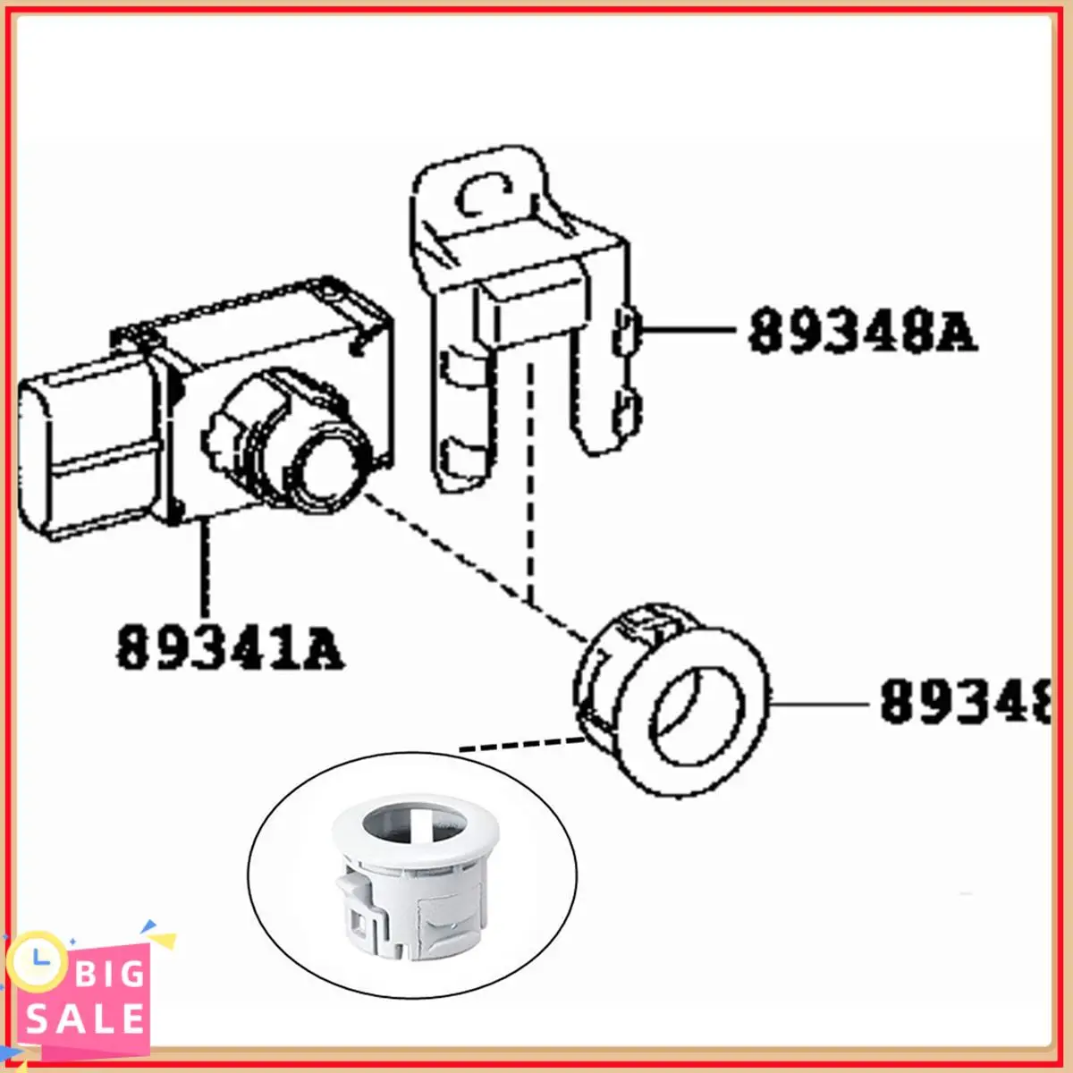 

Эксклюзивный автомобильный бампер, датчик помощи при парковке, фиксатор, кронштейн 89348-33010 для Toyota 4Runner Tacoma Lexus ES350 HS250H