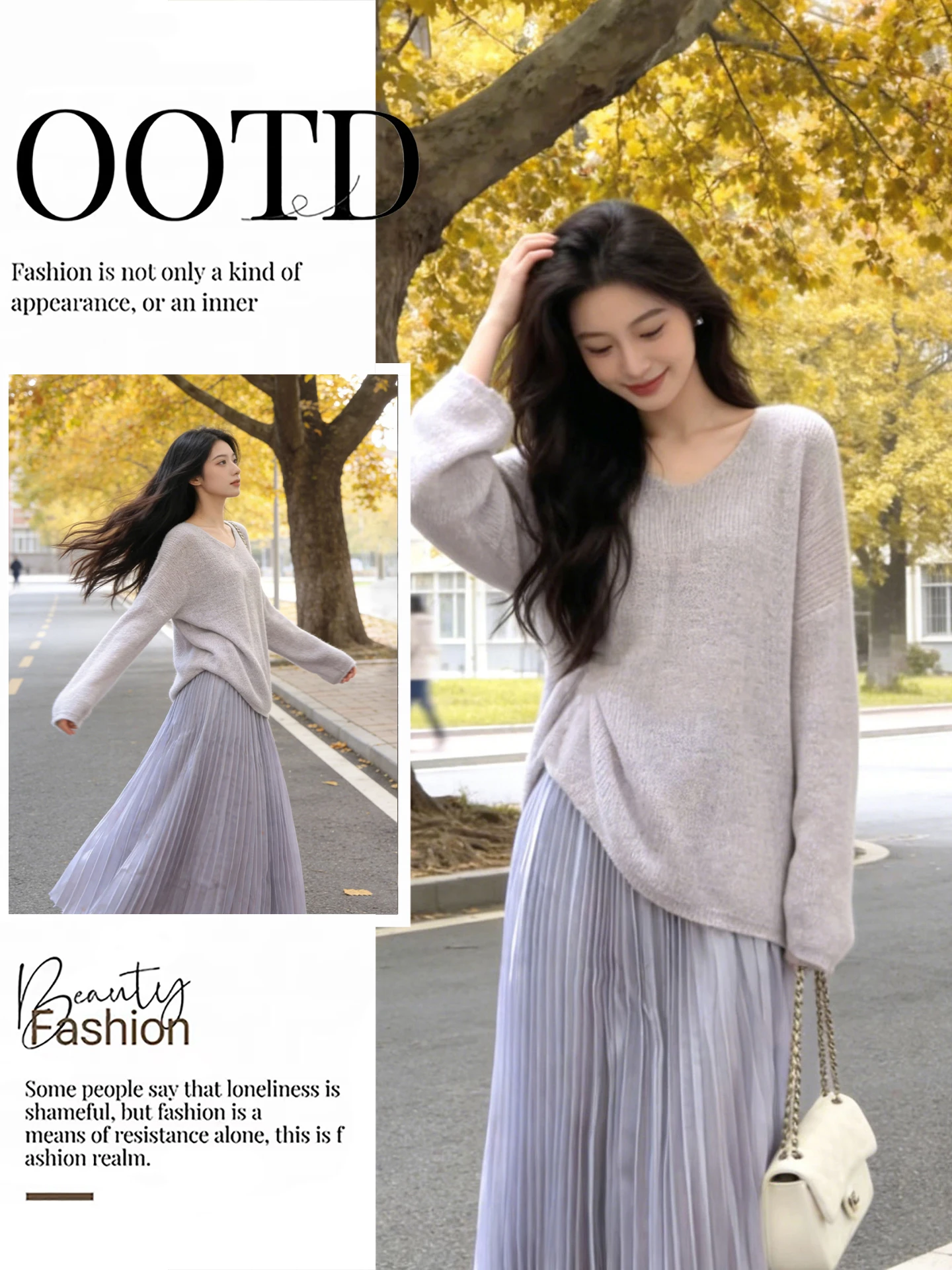 

Korean Sle Soft Knitted Top And f Skirt Two-Piece Set Winter Faion Gentle Sle Age-Defng Drapey Skirt Ensemble