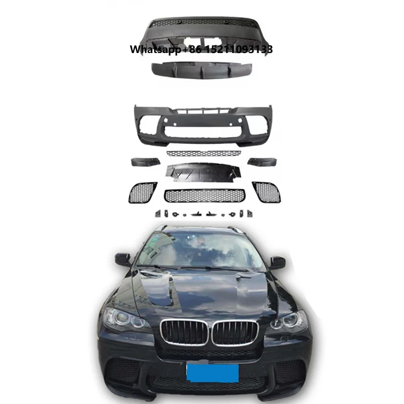 2008-2014 X6 E71 Upgrade to MP Style Car Bodykit Front Bumper with Rear Diffuser Kit Replacement Parts