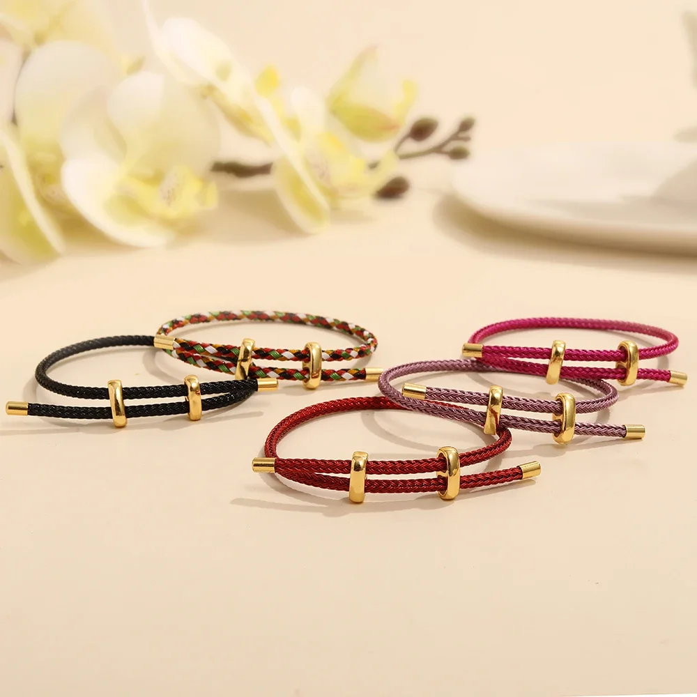 High Quality Wire Rope Bangle for Women Colorful Handmade DIY Men Bracelets Adjustable Rope Bracelet Jewelry Wholesale