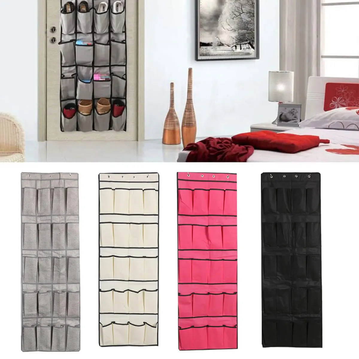 20 Pocket Wall Hanging Over Door scarpiera appendiabiti armadio organizzatore portaoggetti Tidy Space Saver borsa portaoggetti a parete