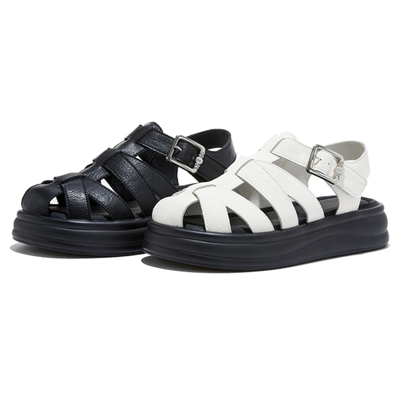 

Женские римские сандалии AIYUQI: стильные, универсальные, плоские, летние, плетеные, с вырезами, в стиле «свиной клетки»