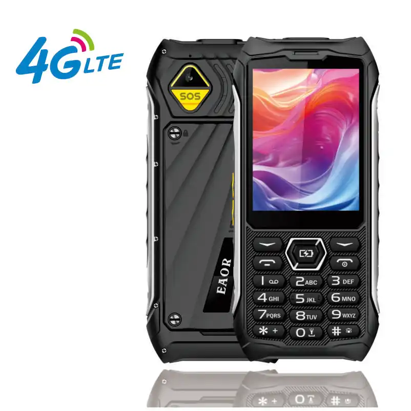 EAOR 336-4G Slim Rugged Phone IP68 Real Three-Proof Feature Phone Big Battery Dual SIM Keypad Phones with Glare Torch Telephone view 2