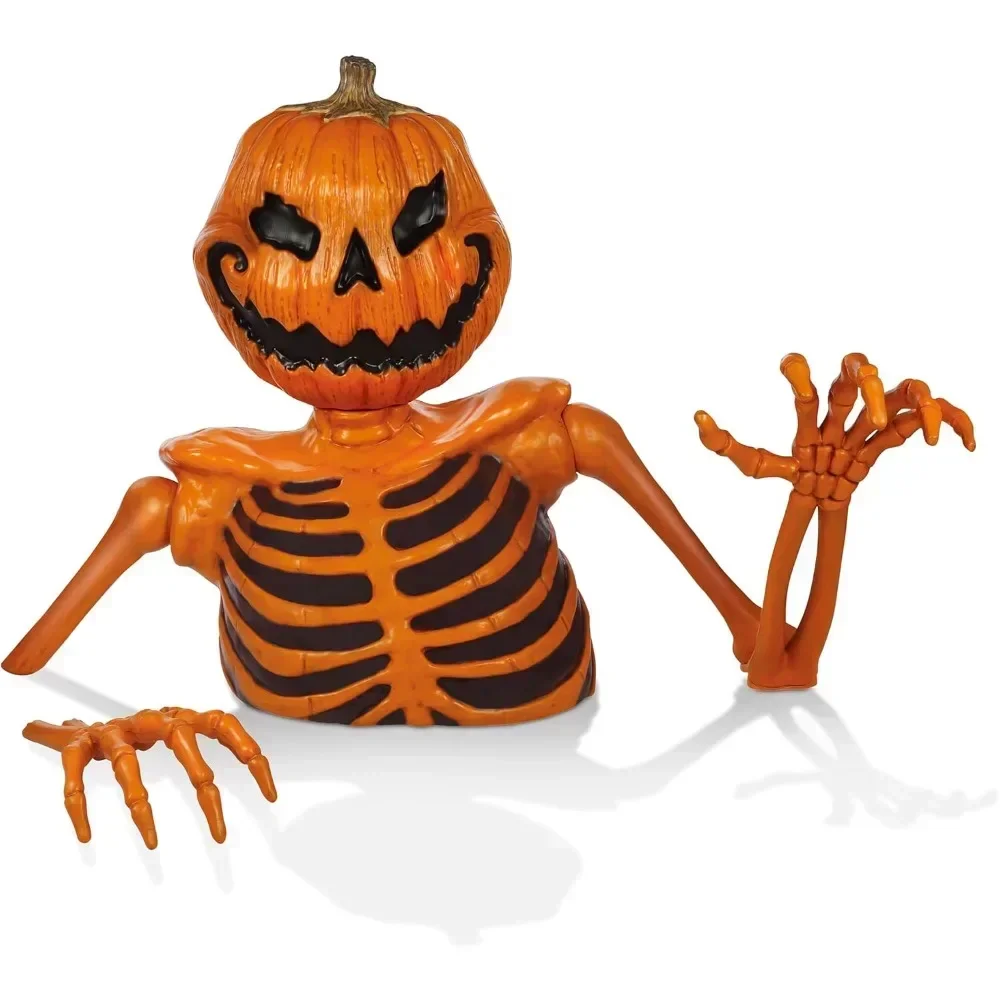 

48 Inch Groundbreaking Pumpkin Skeleton - Creepy Outdoor Halloween Decorations for Yard