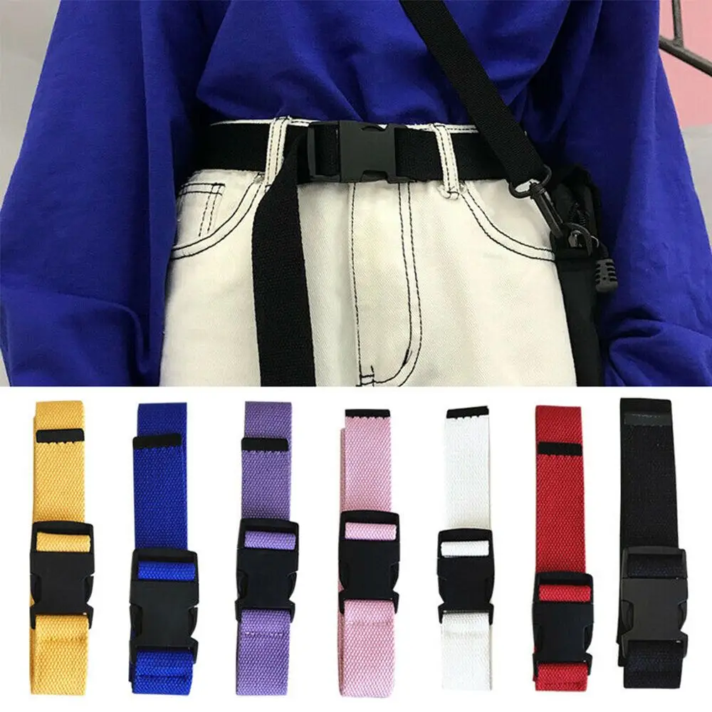 Men Unisex Accessories Nylon Vintage Multi-color Adjustable Belt Plastic Belt Buckle Waist Belt Canvas Belt