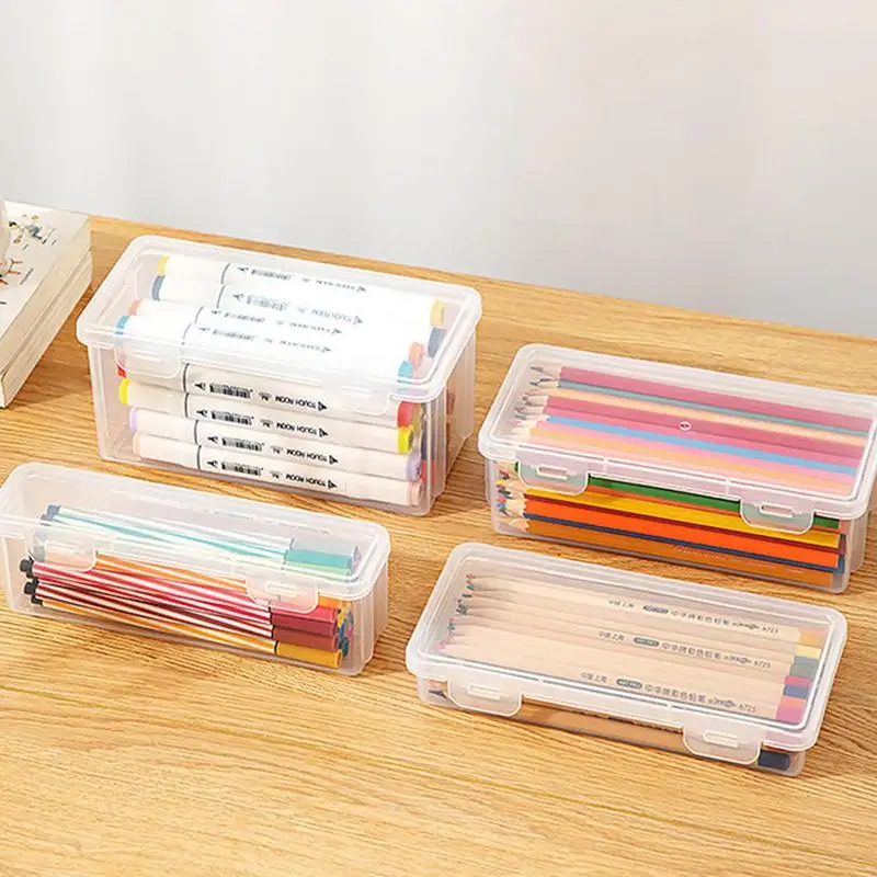 크레용 상자 예술 공예품 상자 정리함, 책상 디스펜서, 문구류 연필 홀더 펜용 견고한 정리함