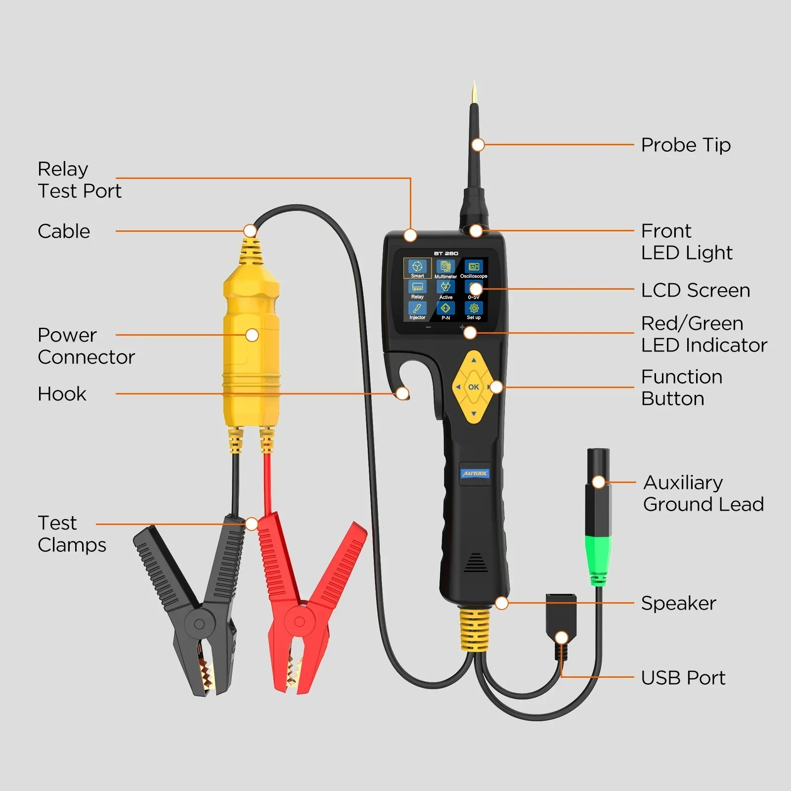 2025 Best Seller Wholesale AUTOOL Automotive Digital Display Power Probeester Circuit Test Tool Kit Electric Vehicles Tools
