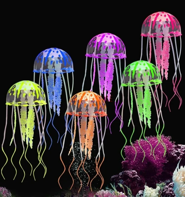 Aquarium Landscape Software Simulation Jellyfish Fish Tank Landscape Package Jellyfish Soft Coral Large, Medium, and Small Fluor