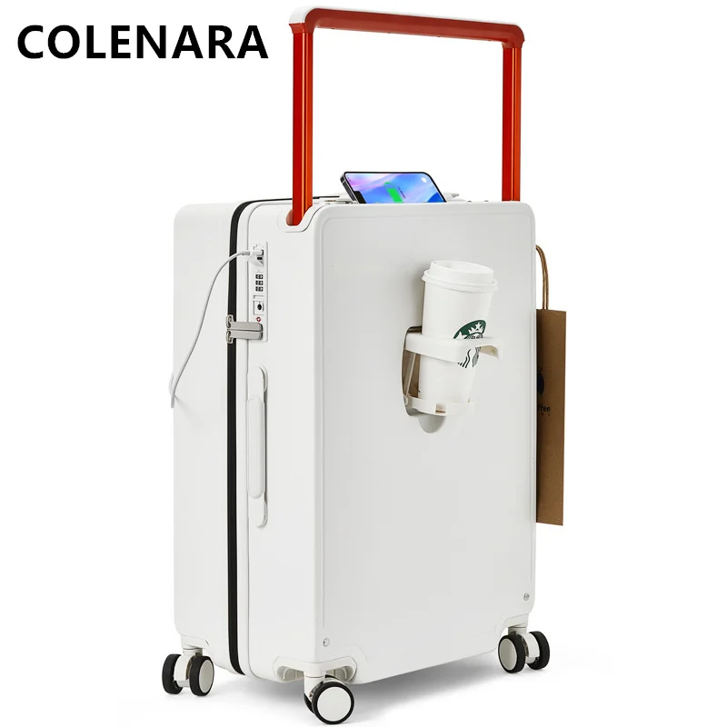 COLENARA equipaje con carga USB 20 pulgadas PC embarque 24 "26 cubierta de carrito bolsas de viaje con ruedas para hombres y mujeres con maleta con ruedas