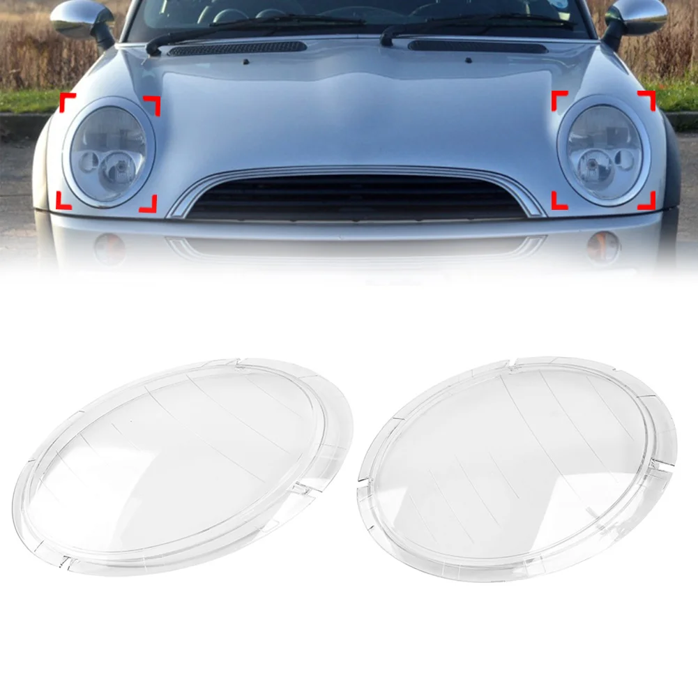 1Pair Car Headlight Lens Cover Clear Lens Lampshade Headlamp Shell For BMW Mini Cooper R50 R52 R53 2001 2002 2003 2004 2005 2006