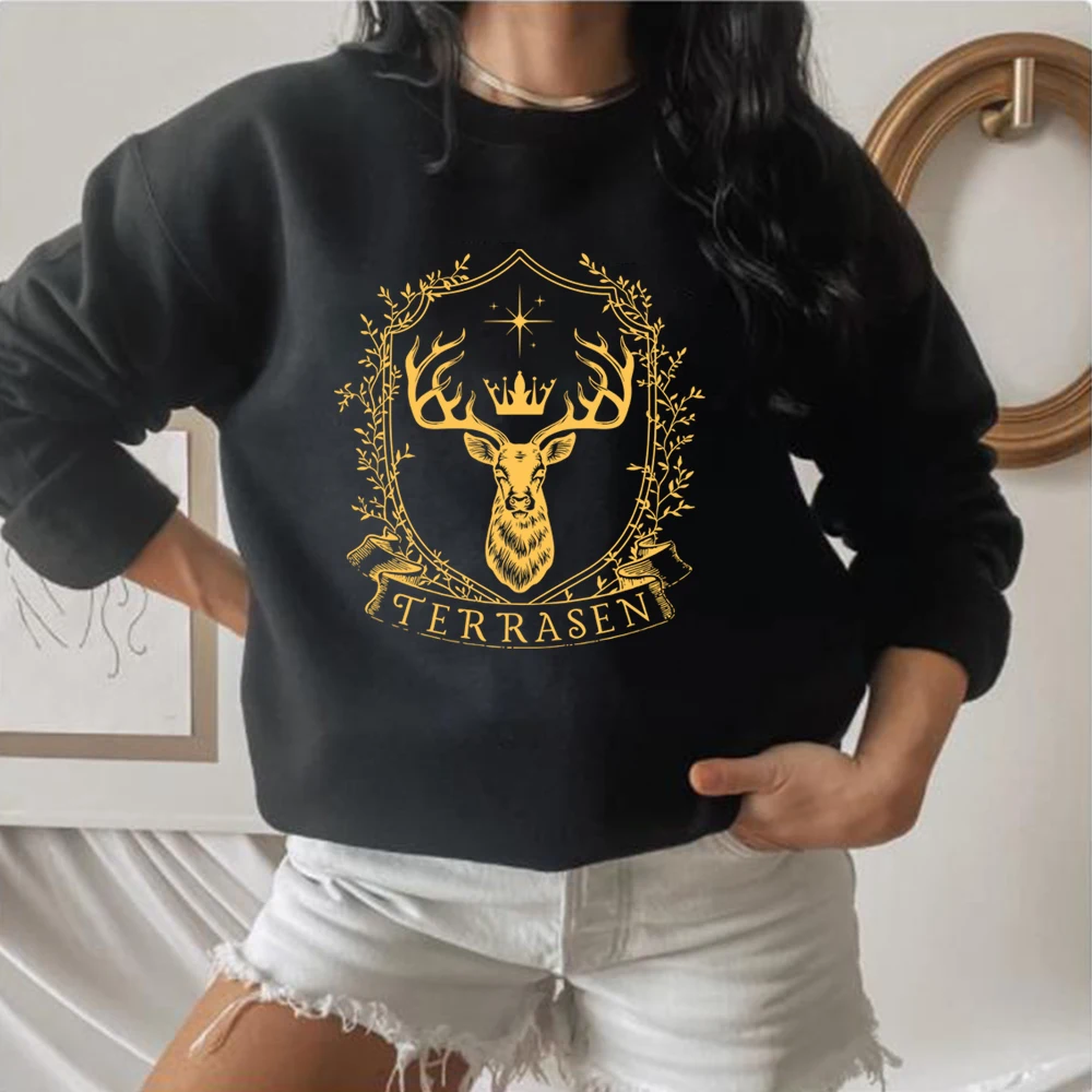 

Terrasen Retro Sweatshirt Throne of Glass Merch SJM Bookish Shirt ACOTAR Hoodie Sweatshirts Aesthetic Streetwear Female Clothing