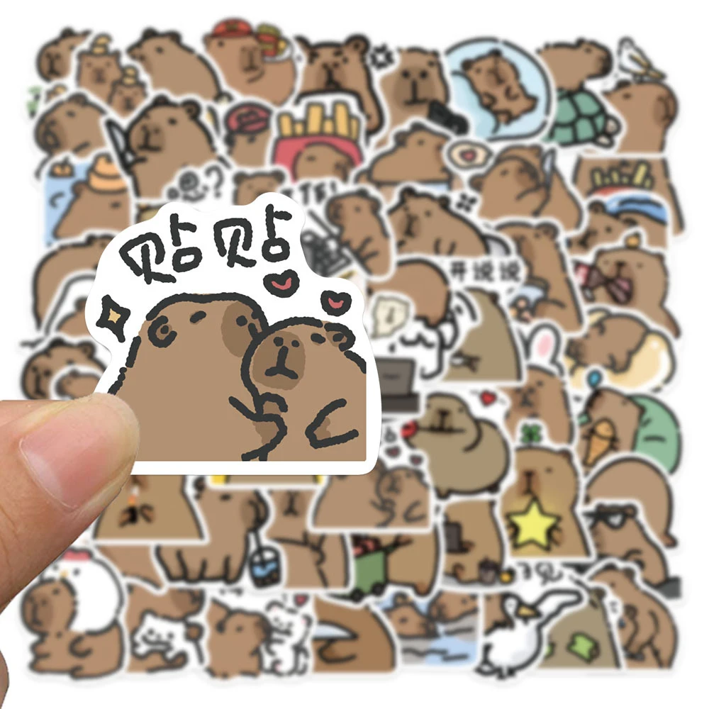 

10/30/62pcs Capybara Cartoon Stickers Funny Animal Graffiti Decals Waterproof DIY Luggage Phone Laptop Cute Sticker Decoration