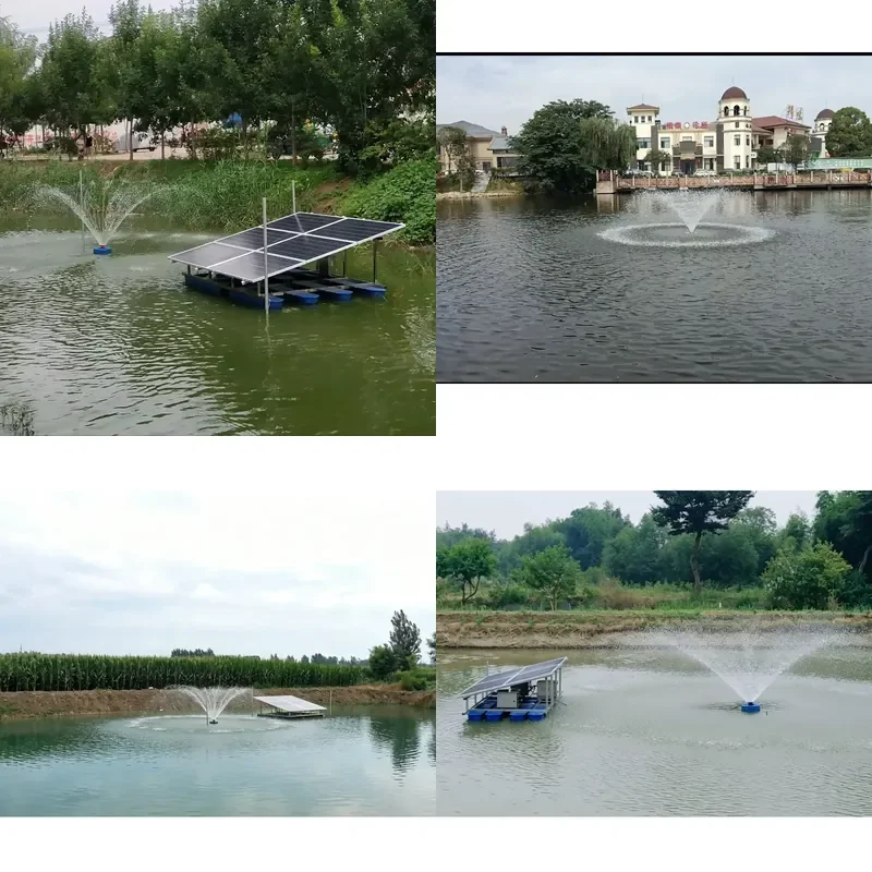 for Solar Stainless Steel Floating Fountain Aerator 1100W Silent Oxygen Pump for Pond Landscaping and Water Purification