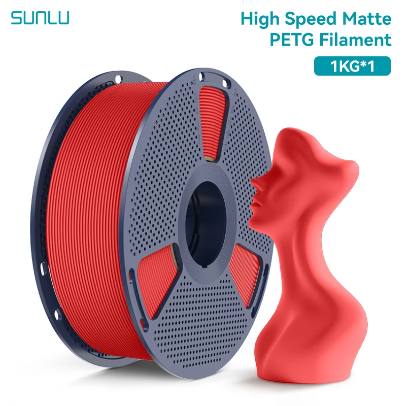 SUNLU Mattes PETG 1KG 3D-Filament 600mm/s Hochgeschwindigkeits-Mattfinish 1,75mm±0,02mm Sauber Gewickeltes PETG für die Meisten FDM-Drucker