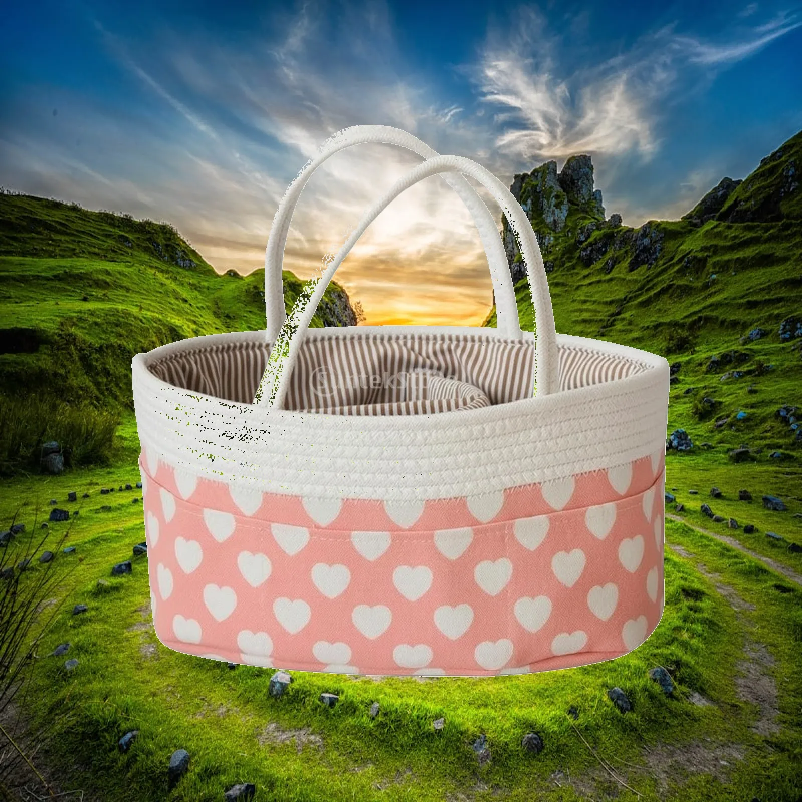 diaper-organizer-with-handles-soft-sided-woven-basket-with-inner-fabric-nursery-organizer-roomy-for-parents
