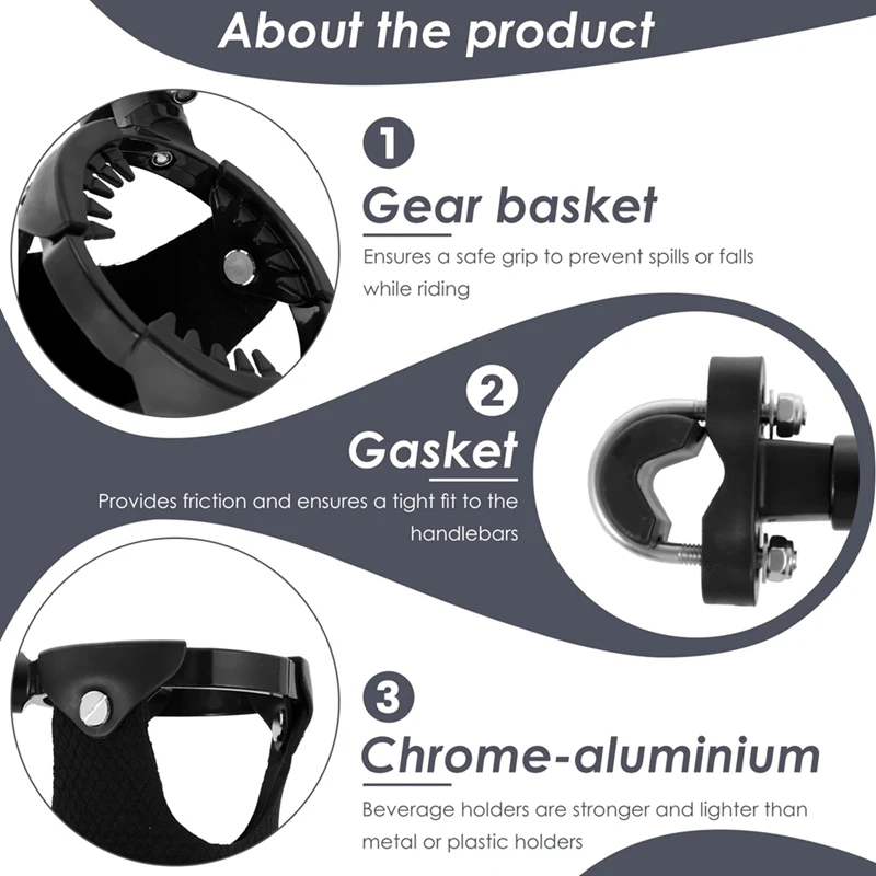 360 °   スイベルマウントオートバイカップホルダー大容量オートバイドリンクホルダーハンドルバー/バンパー/ポールマウント用-SPMI