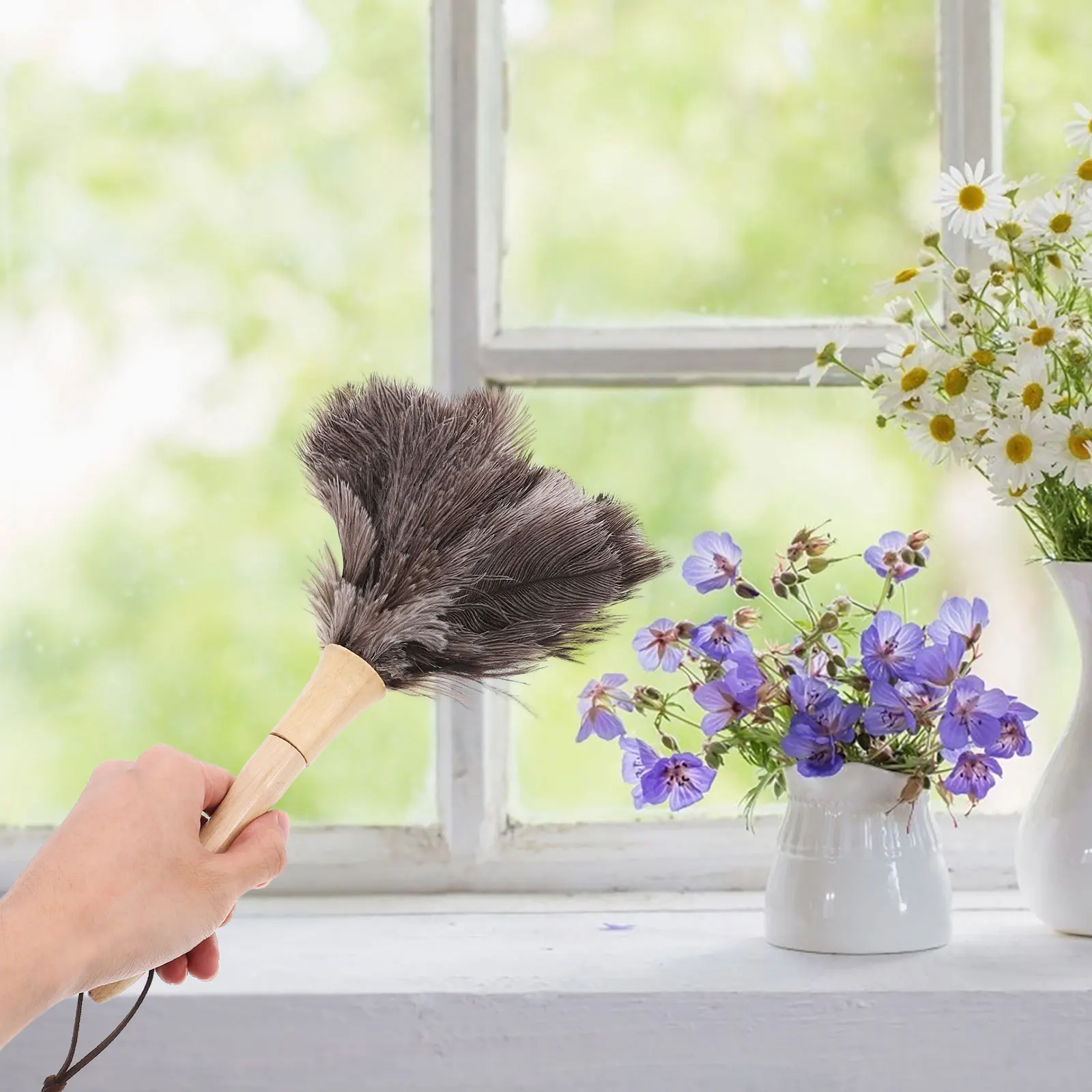 

Plume Handheld Duster for Home Office Car Cleaning Tool Long Handle Car Dusting Brush Brush Dust Removal