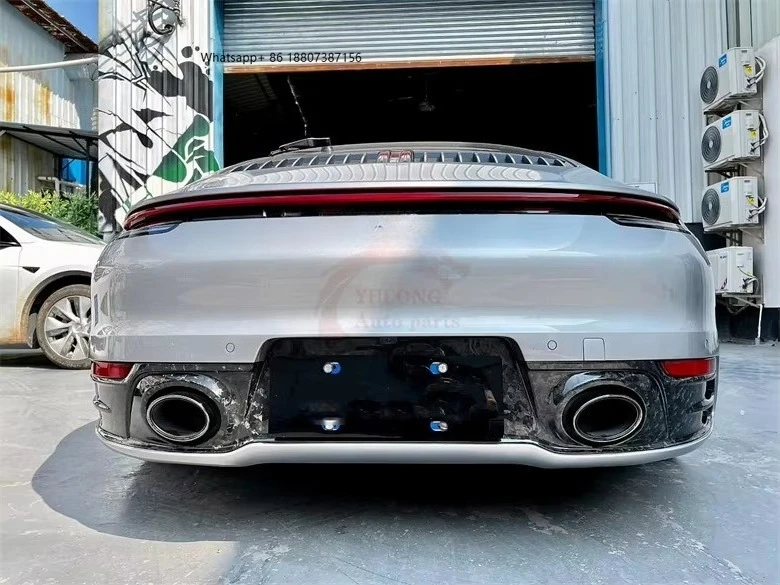 

Кованый задний диффузор из сухого карбона для Porsche 992 Carrera, задняя накладка из сухого карбона для 911 992, OEM-диффузор