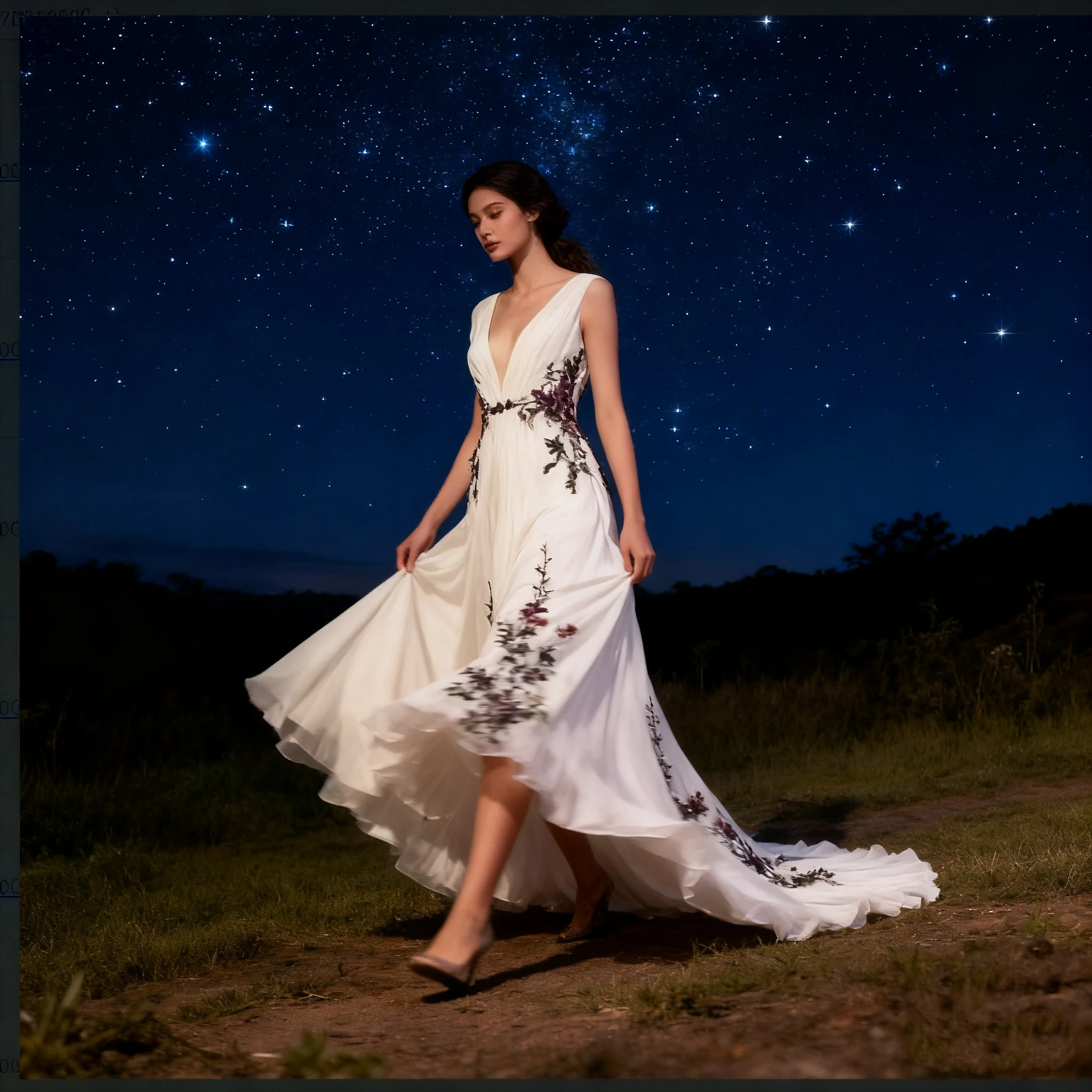 فستان زفاف Mryarce A Line ملون ومطرز بالزهور وأكمام طويلة