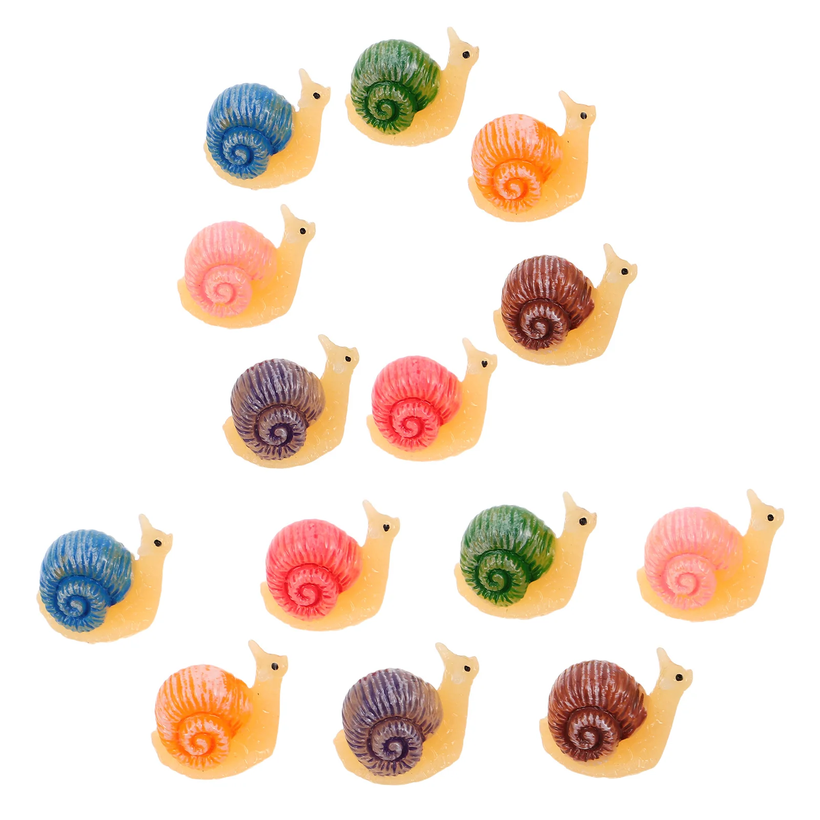 

14Pcs Mini Resin Snail Garden Ornament Realistic Miniature Snail Shell Figures for Fairy Garden Terrarium Crafts Moss Landscape