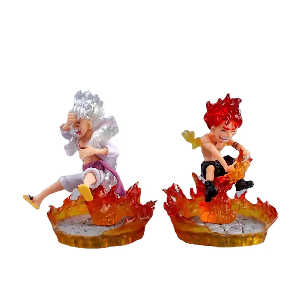 Q Version Nika Luffy Figuras Anime, Monkey D Luffy Doll, bonito modelo de desktop ornamentos, brinquedos para crianças, presentes Fans, 10cm, 1 pc