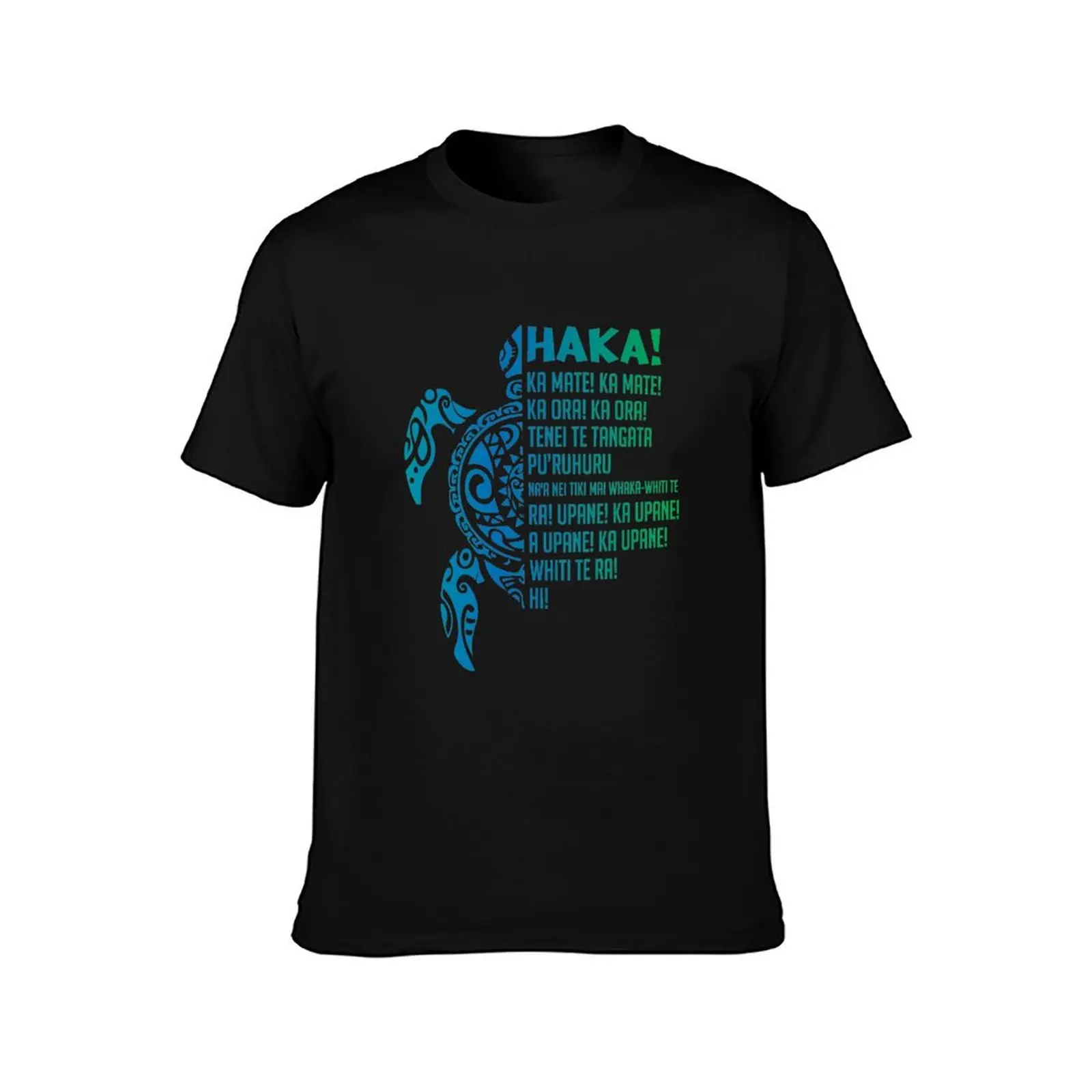 New Zealand Haka Ka Mate Song Turtle Rugby Maori T-Shirt Soft Cotton Print T-Shirt
