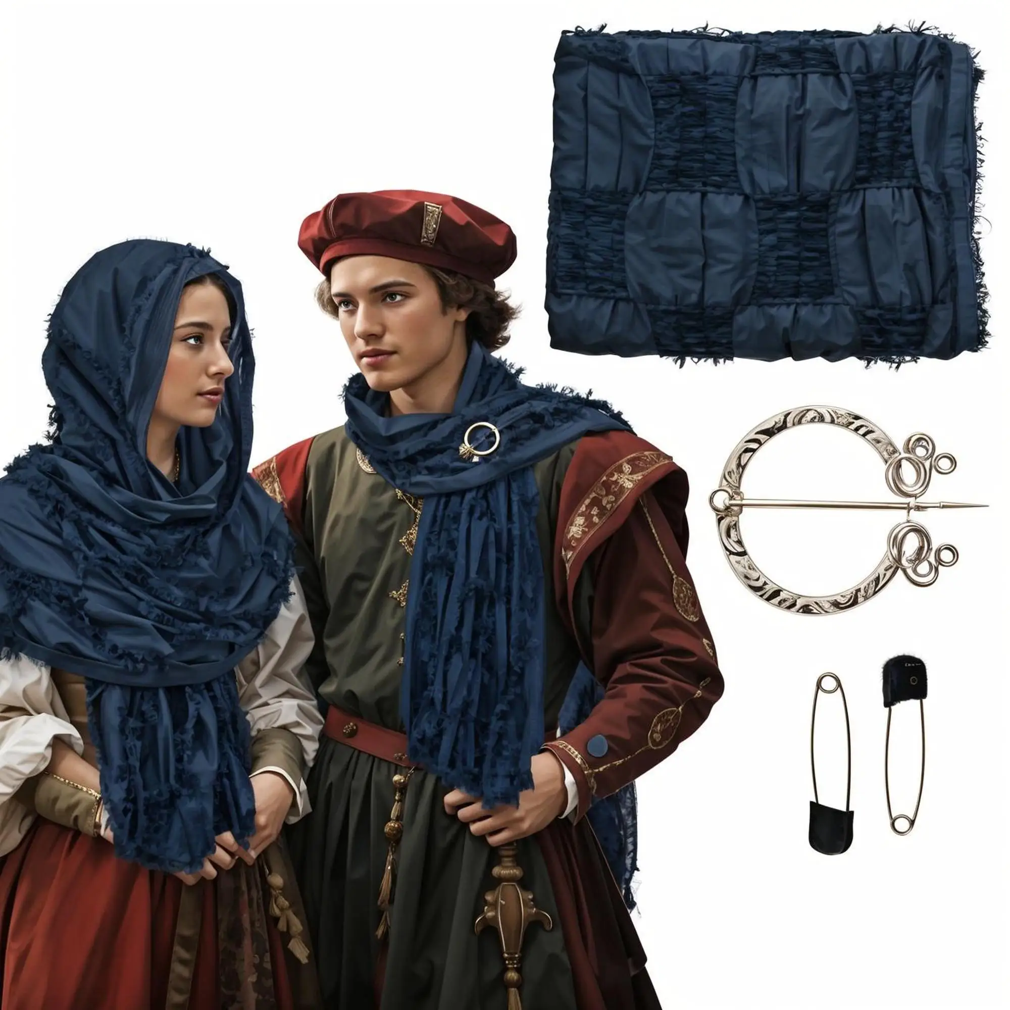 

Medieval Pirate Hooded Shawl Scarf Renaissance Cowl Cloak Medieval Shawl Half Cape Viking Halloween Masquerade Costume
