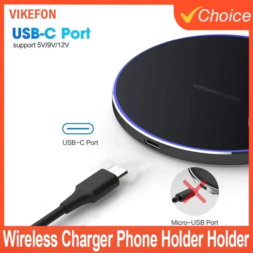 NEW 15W Wireless Charger for iPhone 16 15 14 13 12 Xs Max X XR 8 Fast Charging Pad Samsung Note 9 8 S10 Plus S20 21