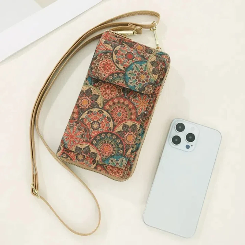 Coin Purse Chinese Style Mobile Phone Bag Vintage Flowers Mobile Phone Crossbody Bag Retro Bohemia Women's Messenger Bag Gift