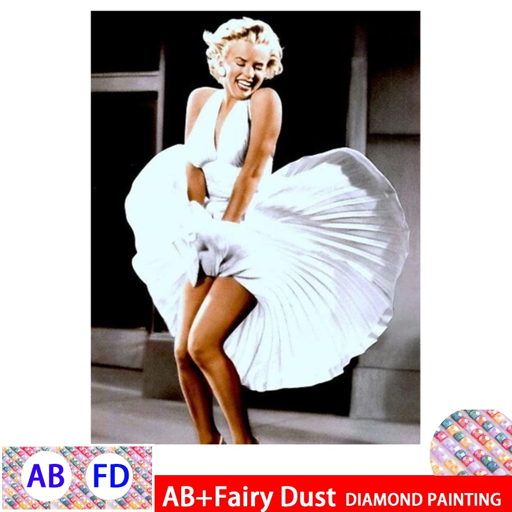 AB Fairy dust Diamond Painting Cross Stitch marilyn monroe 5D DIY Embroidery Rhinestone Painting