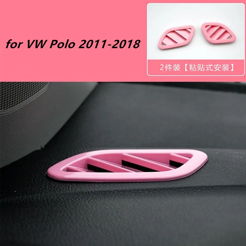 2pcs/lot Car sticker ABS carbon fiber grain High position air conditioner outlet decoration for 2011-2018 Volkswagen VW POLO