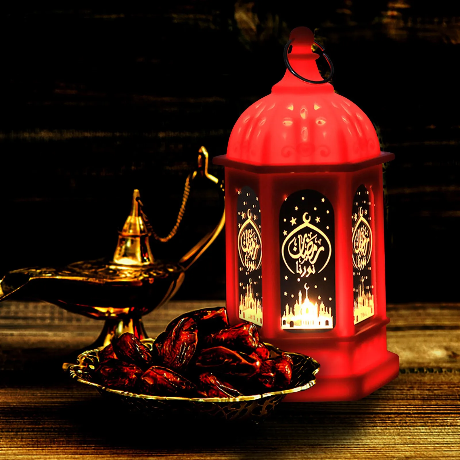 Mini Ramadan Little LED Electronic Night Light Home Decorations Home Table Decor Mubarak Lantern (Shipped Without Battery)