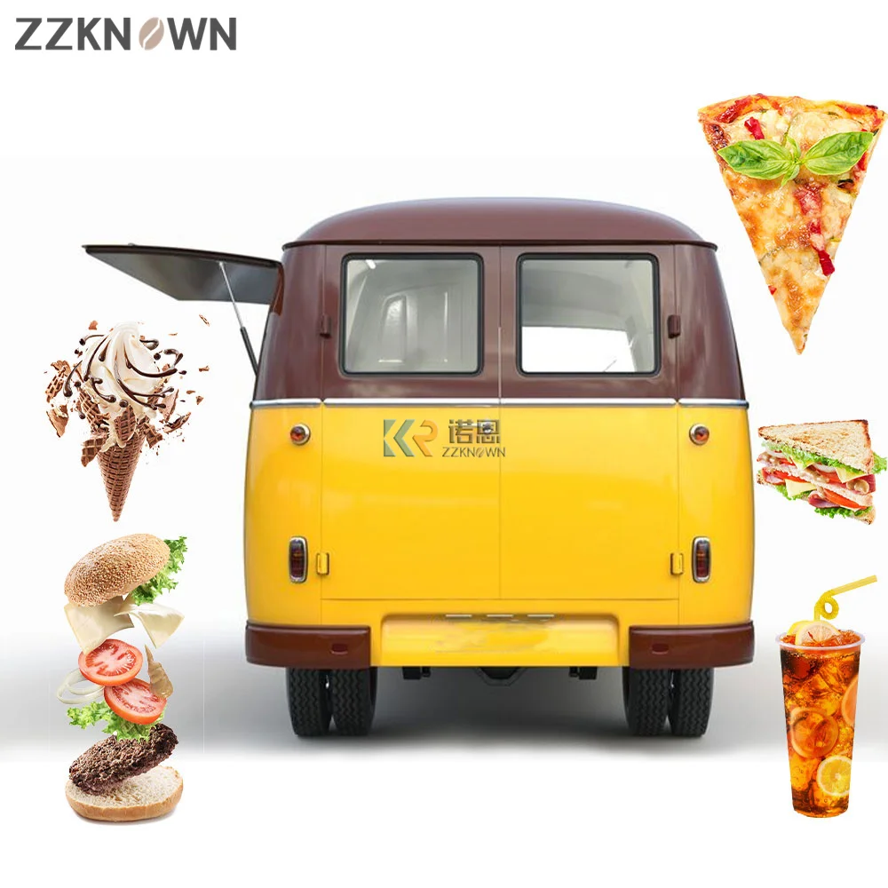 Electric Mobile Food Truck with Full Kitchen Hot Dog Catering Concession Kiosk Fast Food Cart for Sale Ice Cream Coffee