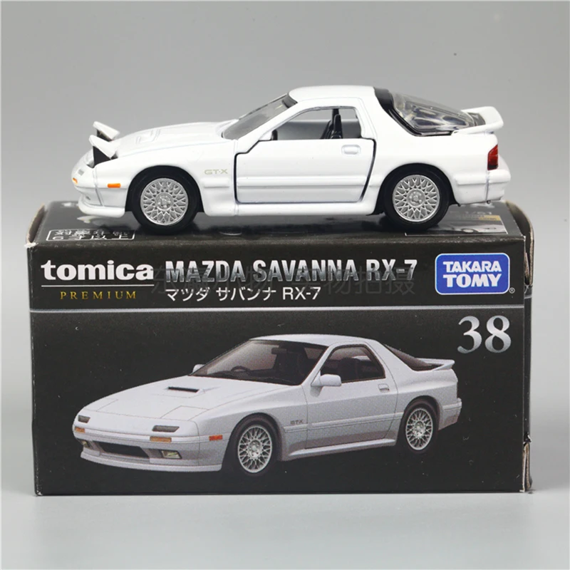 Diecast Alloy PREMIUM Black Box 38 Head Text D Mazda RX-7 Cars Model Adult Classics Nostalgia Toys Gifts Souvenir Static Display