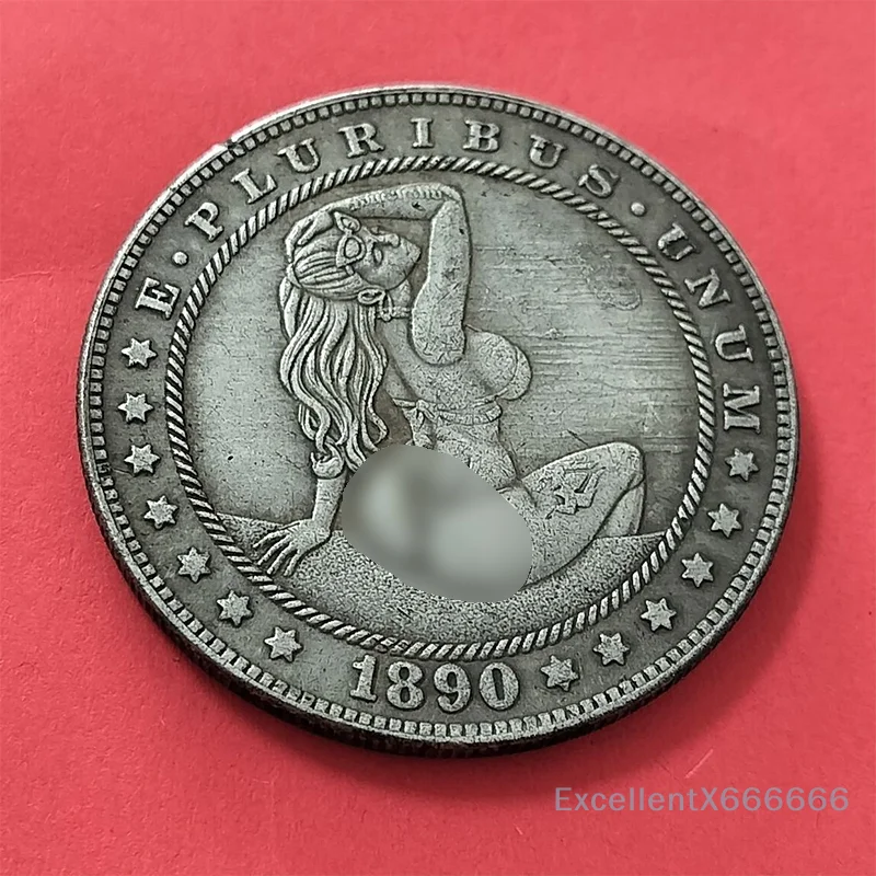 

Retro Crafts Little Loli Wandering Beautiful Girl Old Coins Commemorative Medals Commemorative Coins Play Morgan Simulation