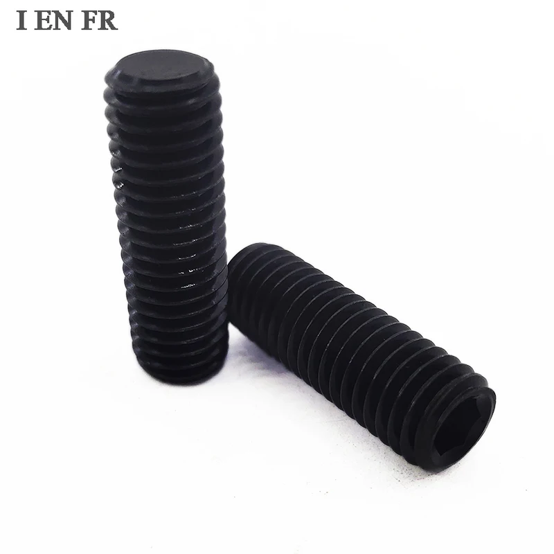

M1.6 M2 M2.5 M3 M4 M5 M6 M8 M10 M12 M14 M16 Black 12.9 Steel Allen Hex Hexagon Socket Flat Point End Grub Bolt Set Screw DIN913