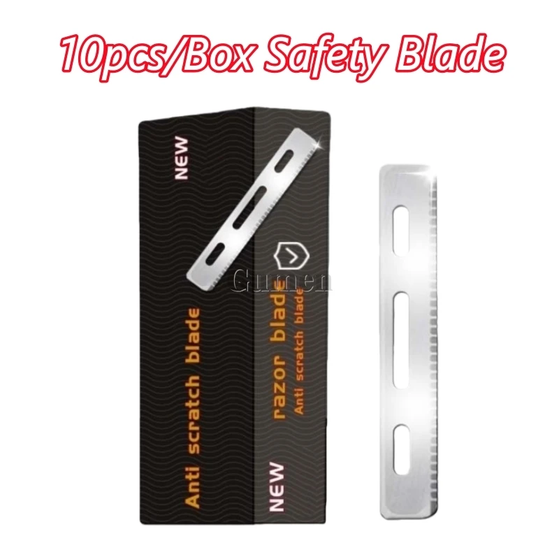 10pcs/Box Men Women Safety Blade For Japanese Feather Manual Replacement Razor Barber Multifunctional Trimming Stainless Steel